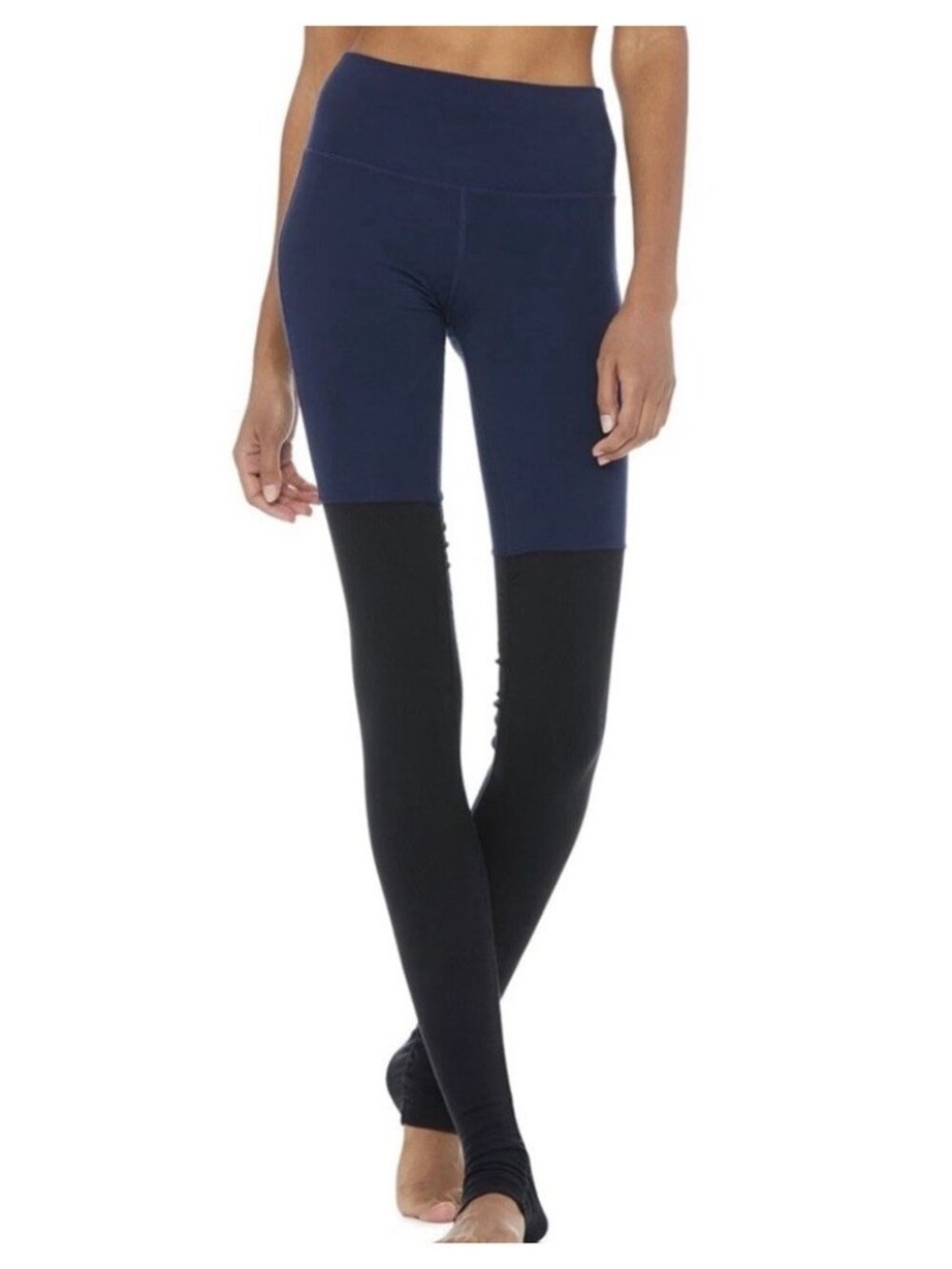 Alo Yoga Leggings Women’s Small Black Blue High Waist Goddess Ruched Stretch